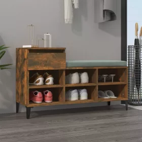   Füstös tölgy színű szerelt fa cipősszekrény 102 x 36 x 60 cm