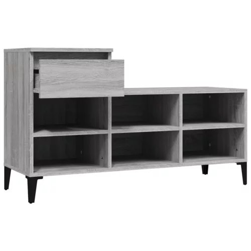 Szürke sonoma színű szerelt fa cipősszekrény 102x36x60 cm