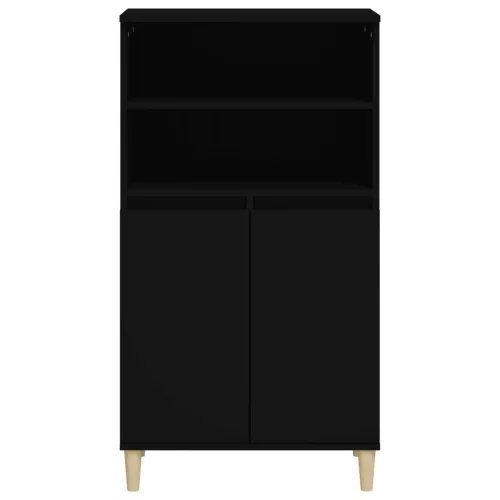 Fekete szerelt fa magasszekrény 60 x 36 x 110 cm