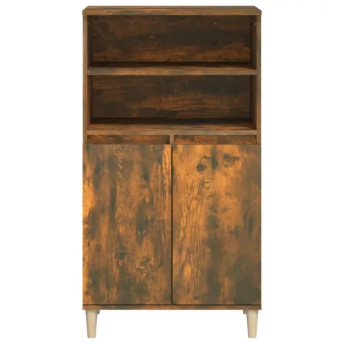 Füstös tölgy színű szerelt fa magasszekrény 60 x 36 x 110 cm