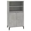 Betonszürke szerelt fa magasszekrény 60 x 36 x 110 cm