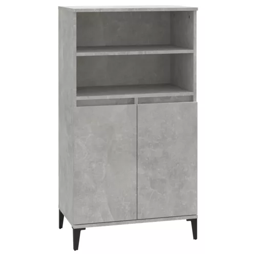 Betonszürke szerelt fa magasszekrény 60 x 36 x 110 cm