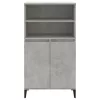 Betonszürke szerelt fa magasszekrény 60 x 36 x 110 cm