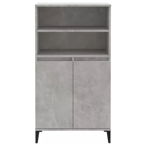 Betonszürke szerelt fa magasszekrény 60 x 36 x 110 cm