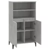 Betonszürke szerelt fa magasszekrény 60 x 36 x 110 cm