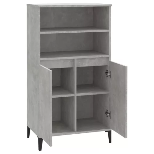 Betonszürke szerelt fa magasszekrény 60 x 36 x 110 cm
