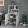Betonszürke szerelt fa magasszekrény 60 x 36 x 110 cm