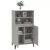 Betonszürke szerelt fa magasszekrény 60 x 36 x 110 cm
