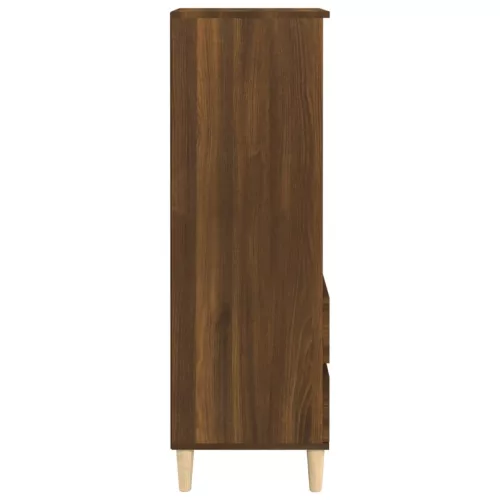 Barna tölgyszínű szerelt fa magasszekrény 40 x 36 x 110 cm