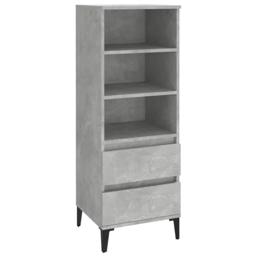 Betonszürke szerelt fa magasszekrény 40 x 36 x 110 cm