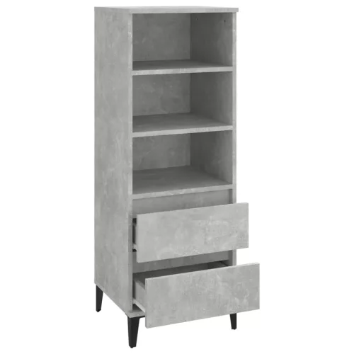 Betonszürke szerelt fa magasszekrény 40 x 36 x 110 cm