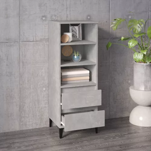 Betonszürke szerelt fa magasszekrény 40 x 36 x 110 cm