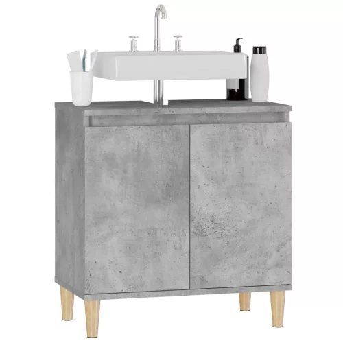 Betonszürke szerelt fa mosdószekrény 58x33x60 cm
