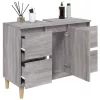 Szürke sonoma színű szerelt fa mosdószekrény 80 x 33 x 60 cm
