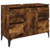 Füstös tölgy színű szerelt fa mosdószekrény 80 x 33 x 60 cm