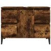 Füstös tölgy színű szerelt fa mosdószekrény 80 x 33 x 60 cm