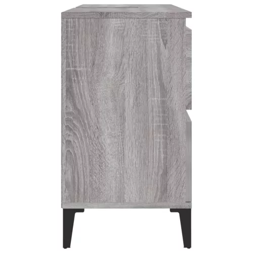 Szürke sonoma színű szerelt fa mosdószekrény 80 x 33 x 60 cm