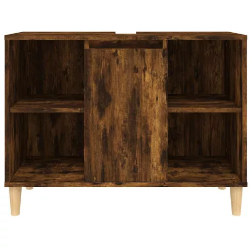 Füstös tölgy színű szerelt fa mosdószekrény 80 x 33 x 60 cm
