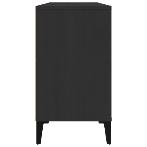 Fekete szerelt fa mosdószekrény 80 x 33 x 60 cm