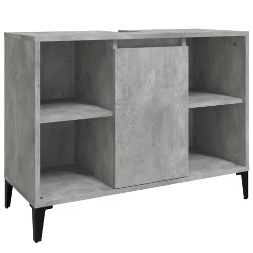 Betonszürke szerelt fa mosdószekrény 80 x 33 x 60 cm