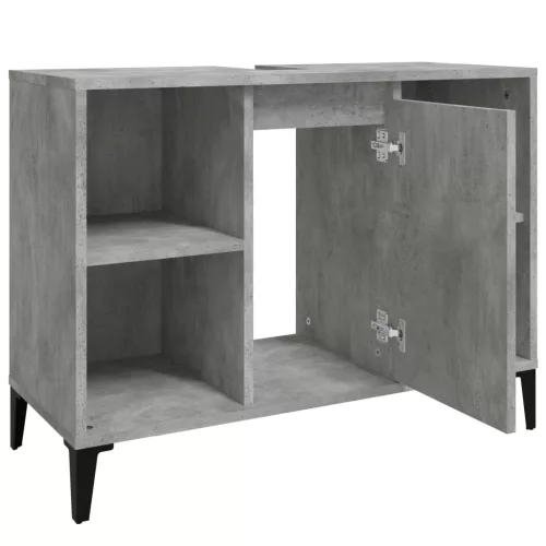 Betonszürke szerelt fa mosdószekrény 80 x 33 x 60 cm