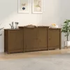 Mézbarna tömör fenyőfa tálalószekrény 164x37x68 cm