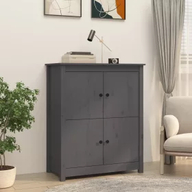  Szürke tömör fenyőfa tálalószekrény 83 x 41,5 x 100 cm