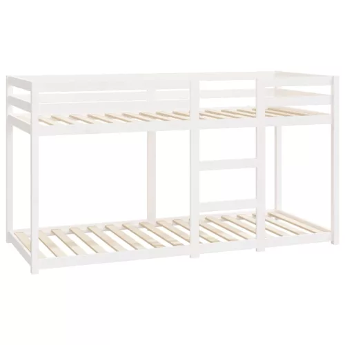 Fehér tömör fenyőfa emeletes ágy 80 x 200 cm
