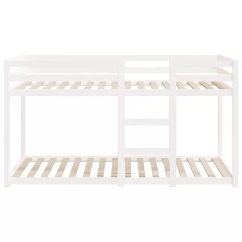 Fehér tömör fenyőfa emeletes ágy 80 x 200 cm