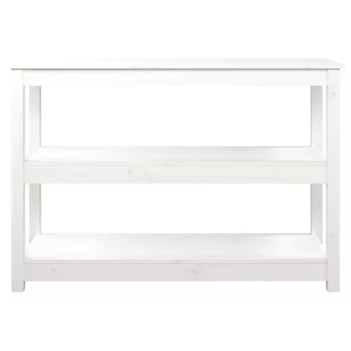 Fehér tömör fenyőfa tálalóasztal 110x40x74 cm
