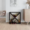 Fekete tömör fenyőfa borszekrény 62x25x62 cm