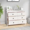 Fehér tömör fenyőfa kisszekrény 100 x 40 x 72 cm