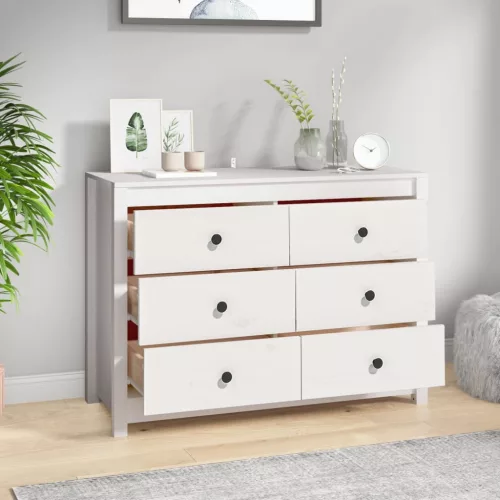 Fehér tömör fenyőfa kisszekrény 100 x 40 x 72 cm