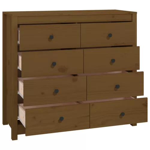 Mézbarna tömör fenyőfa kisszekrény 100 x 40 x 90 cm