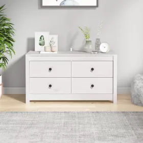 Fehér tömör fenyőfa kisszekrény 100x40x54 cm