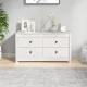 Fehér tömör fenyőfa kisszekrény 100x40x54 cm