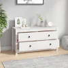 Fehér tömör fenyőfa kisszekrény 100x40x54 cm