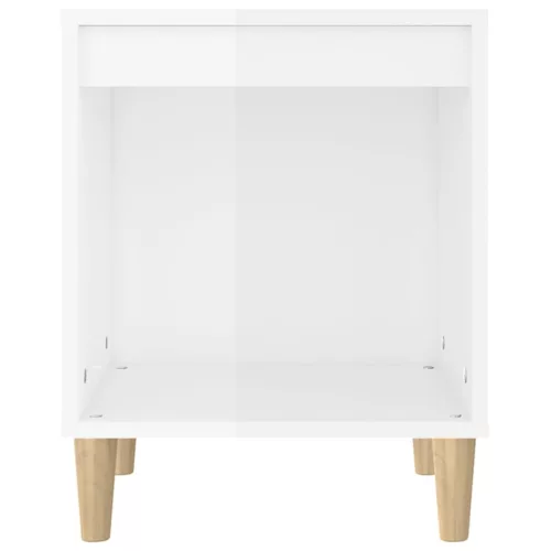 2 db magasfényű fehér éjjeliszekrény 40x35x50 cm