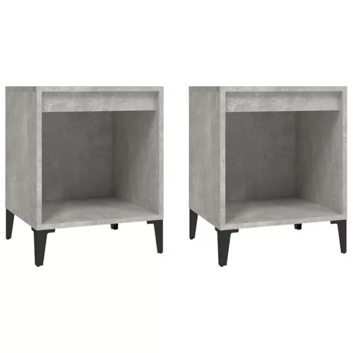 2 db betonszürke éjjeliszekrény 40x35x50 cm