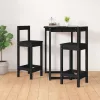 2 db fekete tömör fenyőfa bárszék 40 x 41,5 x 112 cm