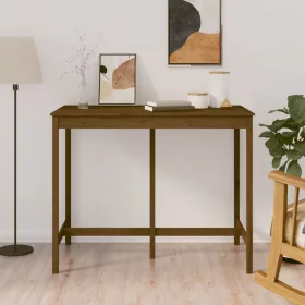 Mézbarna tömör fenyőfa bárasztal 140 x 80 x 110 cm