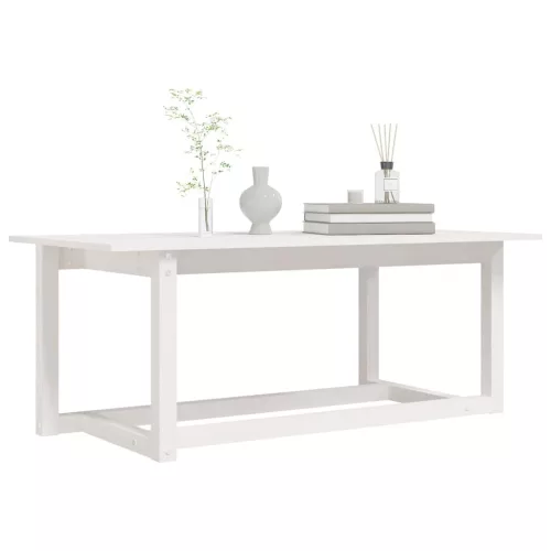 Fehér tömör fenyőfa dohányzóasztal 110 x 55 x 45 cm