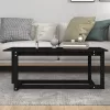 Fekete tömör fenyőfa dohányzóasztal 110 x 55 x 45 cm