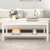 Fehér tömör fenyőfa dohányzóasztal 110 x 55 x 45 cm