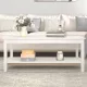 Fehér tömör fenyőfa dohányzóasztal 110 x 55 x 45 cm
