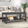 Szürke tömör fenyőfa dohányzóasztal 110 x 55 x 45 cm