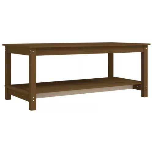 Mézbarna tömör fenyőfa dohányzóasztal 110 x 55 x 45 cm