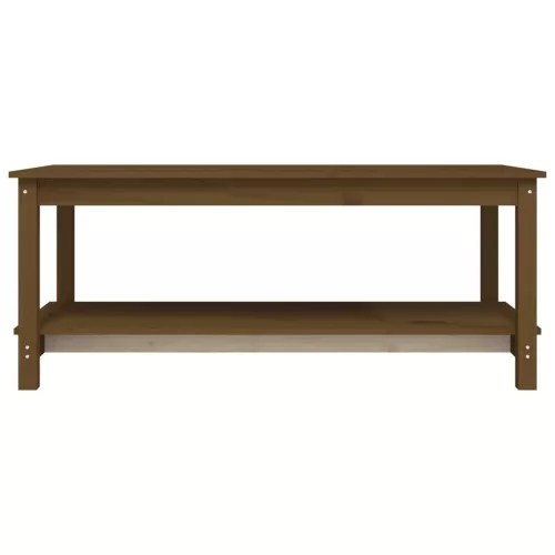 Mézbarna tömör fenyőfa dohányzóasztal 110 x 55 x 45 cm