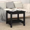 Fekete tömör fenyőfa dohányzóasztal 50 x 50 x 45 cm