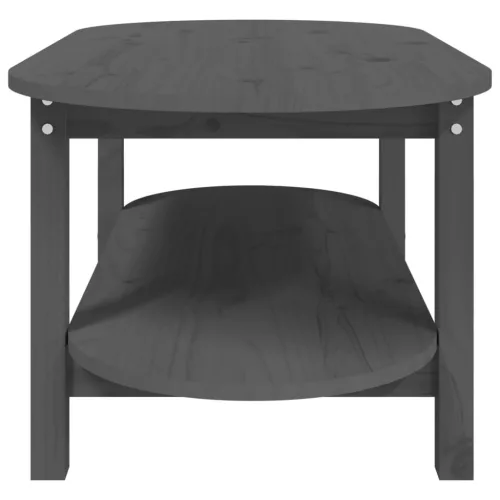 Szürke tömör fenyőfa dohányzóasztal 110 x 55 x 45 cm
